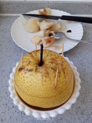 冰糖百合蒸梨的做法步骤:5