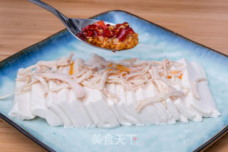 红油鸡丝嫩豆腐的做法步骤:7