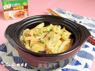 花菜肉片炖腐竹的做法步骤:15