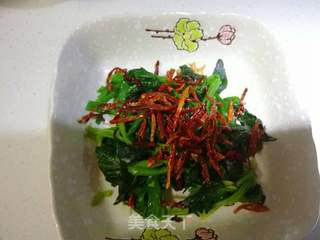 鸡蛋酱拌菠菜的做法步骤:6