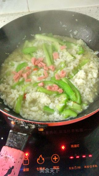 丝瓜焖饭的做法步骤：8