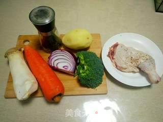 杂蔬烤鸡腿的做法步骤：1