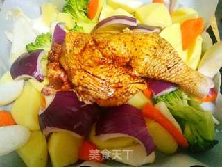 杂蔬烤鸡腿的做法步骤：4