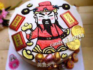 财神爷水果奶油蛋糕的做法步骤:9