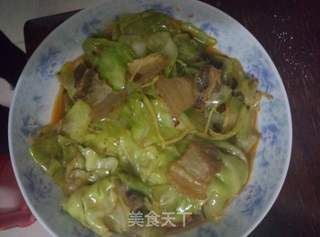 手撕包菜回锅肉的做法步骤:4