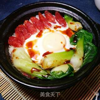腊肠煲仔饭的做法步骤:9