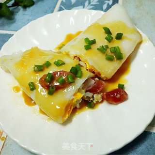 腊肠肠粉的做法步骤:8