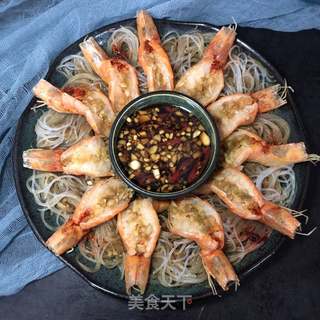 蒜蓉粉丝蒸虾的做法步骤:10