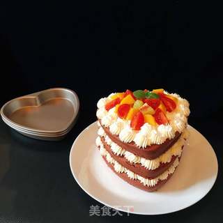 心形水果裸蛋糕的做法步骤:21