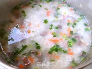 #粥#猪肺韭菜胡萝卜粥的做法步骤:9