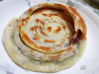 发面豆沙盘龙饼的做法步骤:16