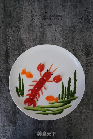 龙虾餐盘画的做法步骤:8