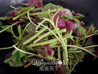 苋菜鹌鹑蛋的做法步骤:6