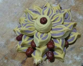 南瓜紫薯红枣山的做法步骤：5