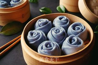 蓝玫瑰馒头的做法步骤:15