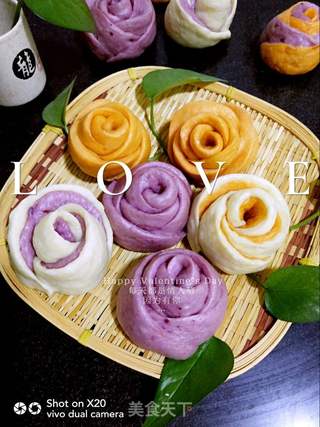 玫瑰花馒头花束的做法步骤:6