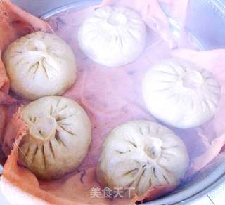 全麦菠菜素包的做法步骤:7