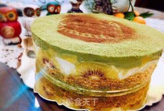 抹茶双味芝士生日蛋糕的做法步骤:25