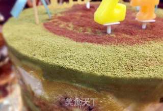 抹茶双味芝士生日蛋糕的做法步骤:27