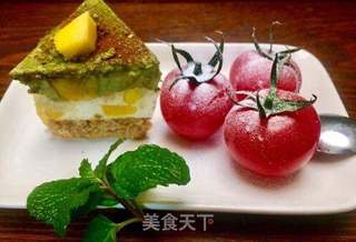 抹茶双味芝士生日蛋糕的做法步骤:29