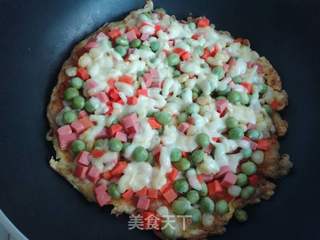 米饭蛋皮披萨的做法步骤:13