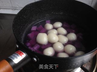 紫淮山汤圆的做法步骤:8