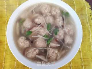 菌菇肉丸汤的做法步骤:16