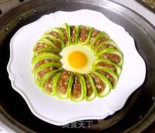角瓜鲜肉蒸蛋的做法步骤:6
