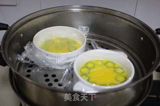 秋葵蒸蛋的做法步骤:9