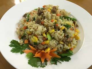 卤鹅肉炒饭的做法步骤：11