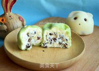 抹茶红豆雪媚娘的做法步骤:23