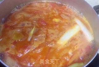 番茄三鲜水晶肉片浓汤的做法步骤:7