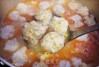 红绿相间番茄丸子豆尖汤的做法步骤:12