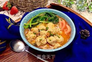 红绿相间番茄丸子豆尖汤的做法步骤:14