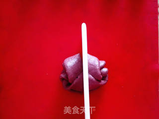 #花样美食#紫薯玫瑰包的做法步骤:7