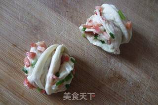 火腿香菜花卷的做法步骤:10