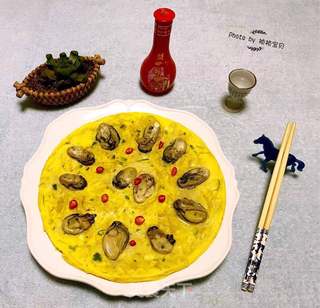 牡蛎金针菇蛋饼的做法步骤:10