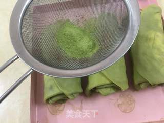 抹茶蜜豆毛巾卷的做法步骤:11