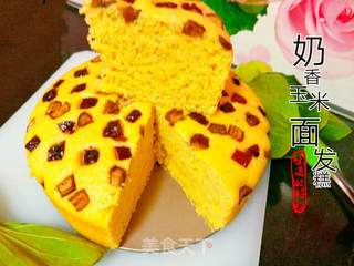 奶香玉米面发糕的做法步骤:8