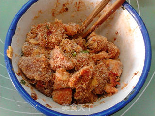 腌豇豆粉蒸牛肉的做法步骤:7