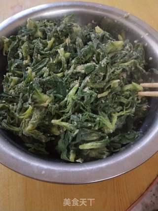 春季野菜:蒸面条菜的做法步骤:5