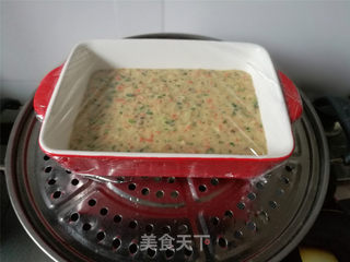南极磷虾时蔬蒸糕的做法步骤:9
