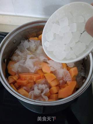 木瓜银耳糖水的做法步骤:5