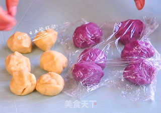 紫薯花朵馒头的做法步骤:7