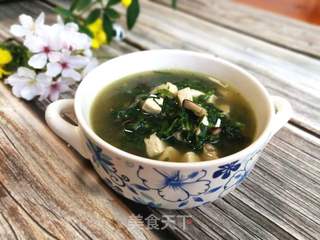 荠菜香菇豆腐羹的做法步骤:8