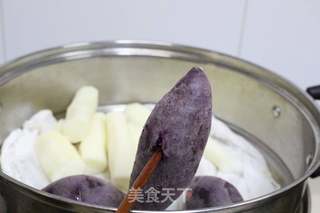 山药紫薯泥的做法步骤:3