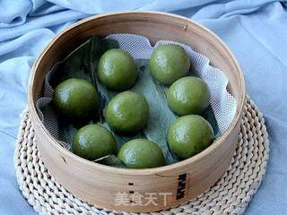 豆沙艾草青团的做法步骤:11