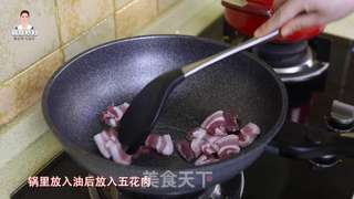 韩式辣白菜炒五花肉的做法步骤:7