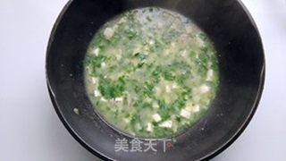 荠菜虾仁豆腐羹的做法步骤:9