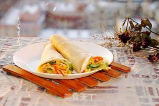 适合老年人的土豆丝卷饼的做法步骤:9